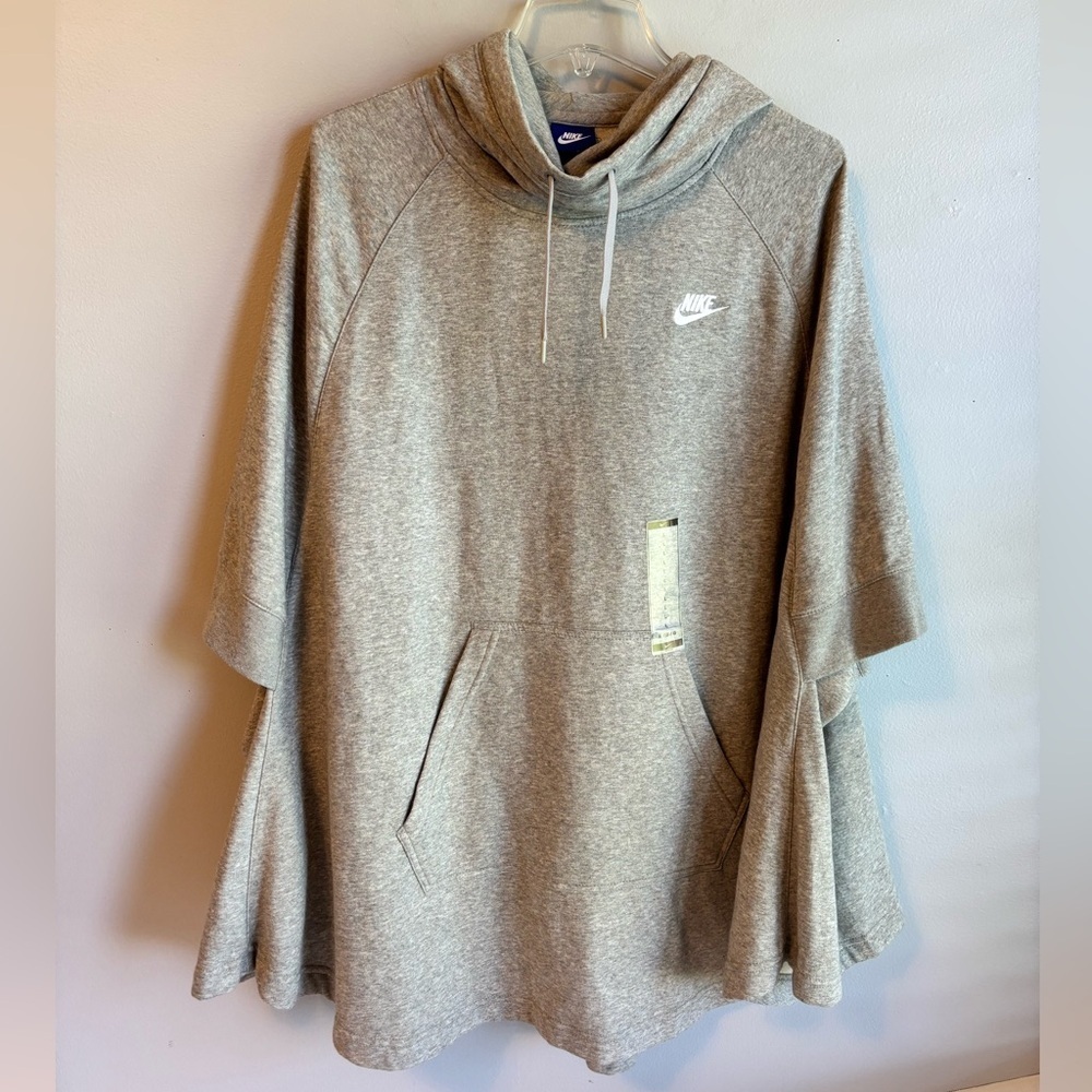 NIKE HOODED GRAY PONCHO NWT